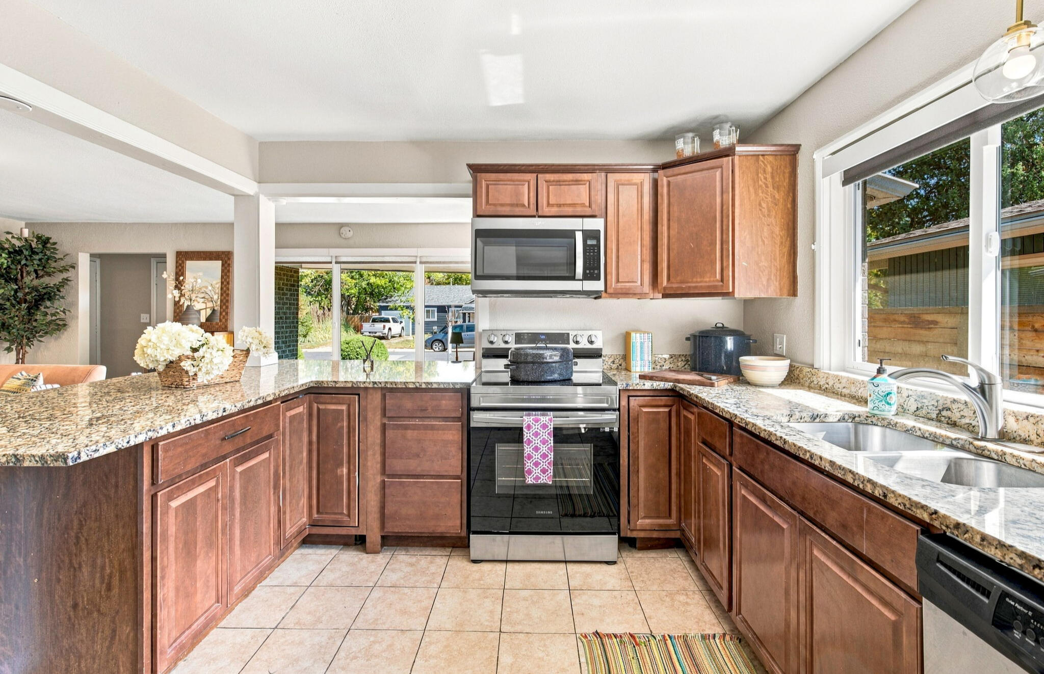 Full Kitchen for Extended Stays Fully equipped kitchen with full-size appliances in furnished Denver home